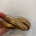 Twisted Gold-Tone Herringbone Chain  Bangle Bracelet EUC OS Unbranded Slip On Photo 2