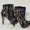 Shoedazzle Sheba Gold Flake Cheetah Leopard Print Booties Size 7 Photo 4