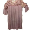 indigo. Rose Maternity dress tunic size S soft pink color roomy beautiful crochet Photo 0