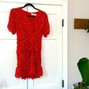 ASTR  The Label Clarice Shirred Bottom Mini Dress in Red Ditsy Small Floral Photo 7