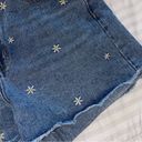 Marshalls Khaki + Blue Daisy Embroidered Denim Shorts Photo 4