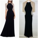 XScape  Elise Beaded Illusion Mesh Jersey Knit Gown Black/Nude/Silver Size 6 Photo 1