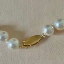 American Vintage Vintage “Clementine” White Knotted Pearl Necklace 19” Gold Marquis Fishhook Classic Photo 5