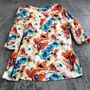 Westbound  Womens Top Size 1X Floral 3/4 Sleeve Mature Flowy Boho Colorful Photo 1