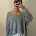 White Fox Boutique Gray Knit Oversized Sweater Photo 0