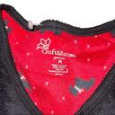 Croft & Barrow  plush pj set with black top and red pants with dog design Photo 2