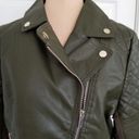 Krass&co Boundless North North&. Womens Faux Leather Moto Jacket Wonderland Green Sz M Photo 1