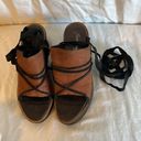 Free People  Bowery Wedge Leather Suede Lace Up Tie Ankle Photo 6