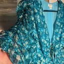 Shoshanna NWT  Danli Floral Chiffon blue midi dress with gold. Size 10 Photo 6