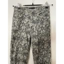 ZARA  Denim Skinny Jeans Snake Print Size 4 Pants‎ Green Brown Cotton Stretch Photo 2