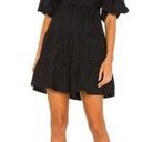 Faithfull the Brand Black Tiered Puff Shoulder Mini Dress Photo 0