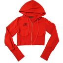 I am gia Red Cropped Hooded Zip-Up Sweater, Women's Size Small Photo 2