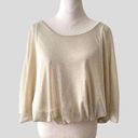 Arden B  Sparkly Blouse Slouchy Top batwing Gold Metallic Nude size S Photo 0