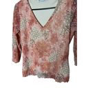 Dress Barn  Y2K Floral Embroidered 3/4 Sleeve Top Photo 1