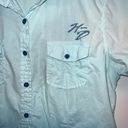 Harley Davidson  Womens Short Sleeve Button Shirt Size L Blue Ombre Eagle Wings Photo 1