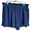 WOMENS PLUS JUNIOR SIZE 3XL ROYAL BLUE SHORT FLOWY SHORTS WITH ELASTIC WAIST Photo 0