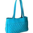 Vera Bradley  SHOULDER HANDBAG Quilted Turquoise Blue 3 Section Toggle Satchel! Photo 1