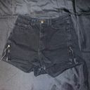 American Apparel  Black Shorts Size 28/29 Zippered Sides Photo 4