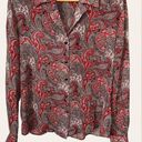 St. John  Collection Red Paisley Silk Blouse Size 10 Photo 0