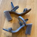 BP  Luna Velvet Heels Strappy Block Grey Velvet 7.5 Photo 2