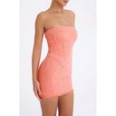 House Of CB  Mistress Rocks Coral Denim Strapless Mini Dress Size X-Small NWT Photo 4