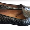 Donald Pliner Donald J Pliner ANCA Black Snake Faux Leather Flats Loafer Shoe 8.5M Pointy Toe Photo 1