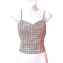 Timing  Checkered Beige and Brown Plaid Camisole Tank Top Size Small Photo 3