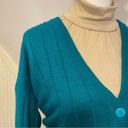 VINTAGE 1990s Southern Classics Granny teal knit Cardigan cottagecore Size L Photo 5