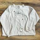 Christopher & Banks Vintage Horsegirl White Denim Jacket Embroidered Cropped  Photo 12