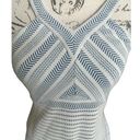 Shoshanna  Women's Tank Dress Dropped Waist V-Neck Blue White Geometric Size P Photo 2