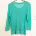 Talbots  Women’s Mint Green Waffle Knit Pima Cotton Cardigan Size Medium Photo 8