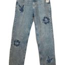 Playboy NWT  x PacSun Embroidered Bunny Flower Light Wash High Rise Jeans Sz 26 Photo 0