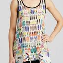 Karen Kane  Shoe Novelty Handkerchief Tank Top XS Semi Sheer Sleeveless White Photo 0