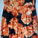 Shareen  Collection V Neck Black and Orange Floral Print Dress Photo 8