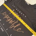 ZARA T-shirt “It always seems impossible until it is done” on front Size small Photo 5