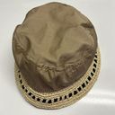 Panama Jack  Tan and Cream Protective Bucket Hat with Raffia Ribbon Rim OSFM Photo 0