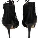 PARKE Marion  Miki Black Ankle Boot Stiletto Lace Suede Calf Hair Oxford 38.5 Photo 4