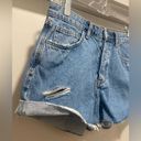 Forever 21 F21 Button-Up Mid-Rise Distressed Denim Blue Jean Concert Shorts - 29 Photo 1