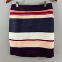 The Loft  Purple Pink Striped Cotton Blend Textured Short Pencil Skirt Sz 2 P Photo 1