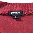 Monrow Ribbed Knit Trim Long Sleeve Knee Length Sweater Dress in Burnt Red Photo 1