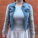 Love Tree  Denim Jacket With Heather Gray Sleeves Photo 0