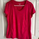 Tek Gear  Women’s Pink Athletic Workout V Neck Short Sleeve Shirt XL Photo 0