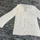 Ramy Brook  AMAL LONG BELL ACCORDION SLEEVE TIE NECK BLOUSE WHITE sz S Photo 8