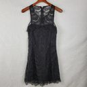 TCEC  Women Dress Size M Black Eyelash Scallop Lace Sleeveless Open Back Cocktail Photo 12