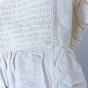 American Eagle Cropped Embroidered Babydoll Top in Cream Peplum Size Large Photo 8