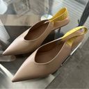 Burberry NEW  Slingback Logo Pumps Low Heel Shoes, Beige Nude, Size EU 37.5 Photo 1