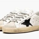 Golden Goose Superstar White Leather Low Top Lace Up Distressed Sneakers Size 40 Photo 0