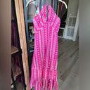 ZARA  maxi dress embroidered Barbie pink halter CUTWORK OPEN BACK MIDI SUMMER Photo 1