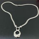 infinity Vintage NAPIER O-Ring  Drop Pendant Shiny Snake Chain Silver Necklace Photo 7