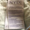 NYDJ Denim Midi Skirt Size 8 Front Patch- Clean Seline Knee Length Blue Fringe Hem Photo 6